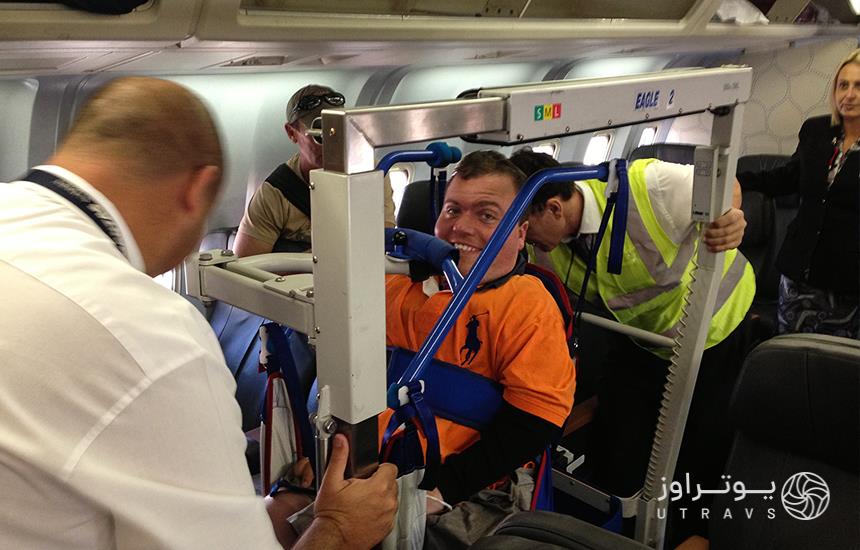 Special services for the physically disabled in flight
